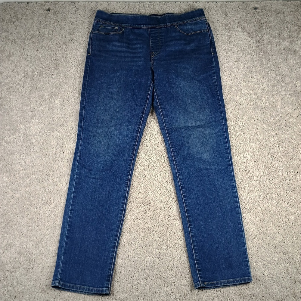 Levi's 12M Pull On Skinny Jeans Women's  Blue Denim Stretch Embellished  Pockets